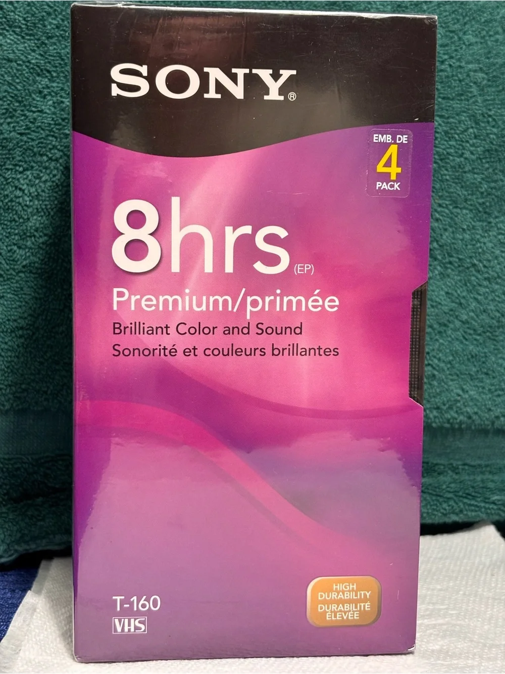 (4) Sony 8 Hour (EP) Premium Grade VHS Blank Tapes T-160 4 pack